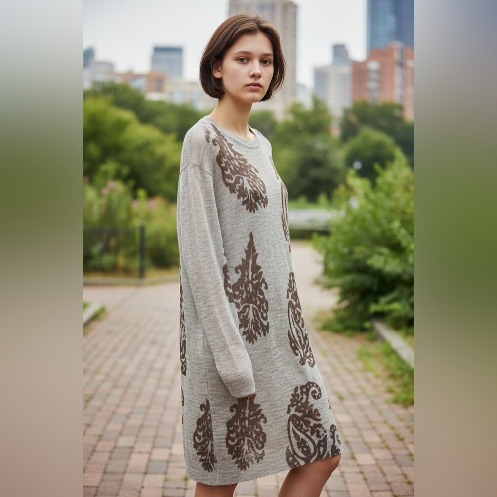 Dries Van Noten grey alpaca and wool blend knit dress - Picture 7 of 12